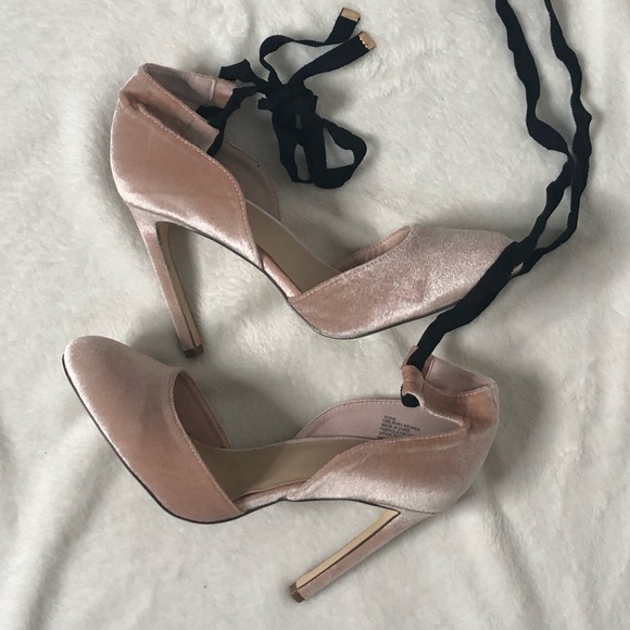 Shoe Dazzle Shoes - Pink Tie Up Heels